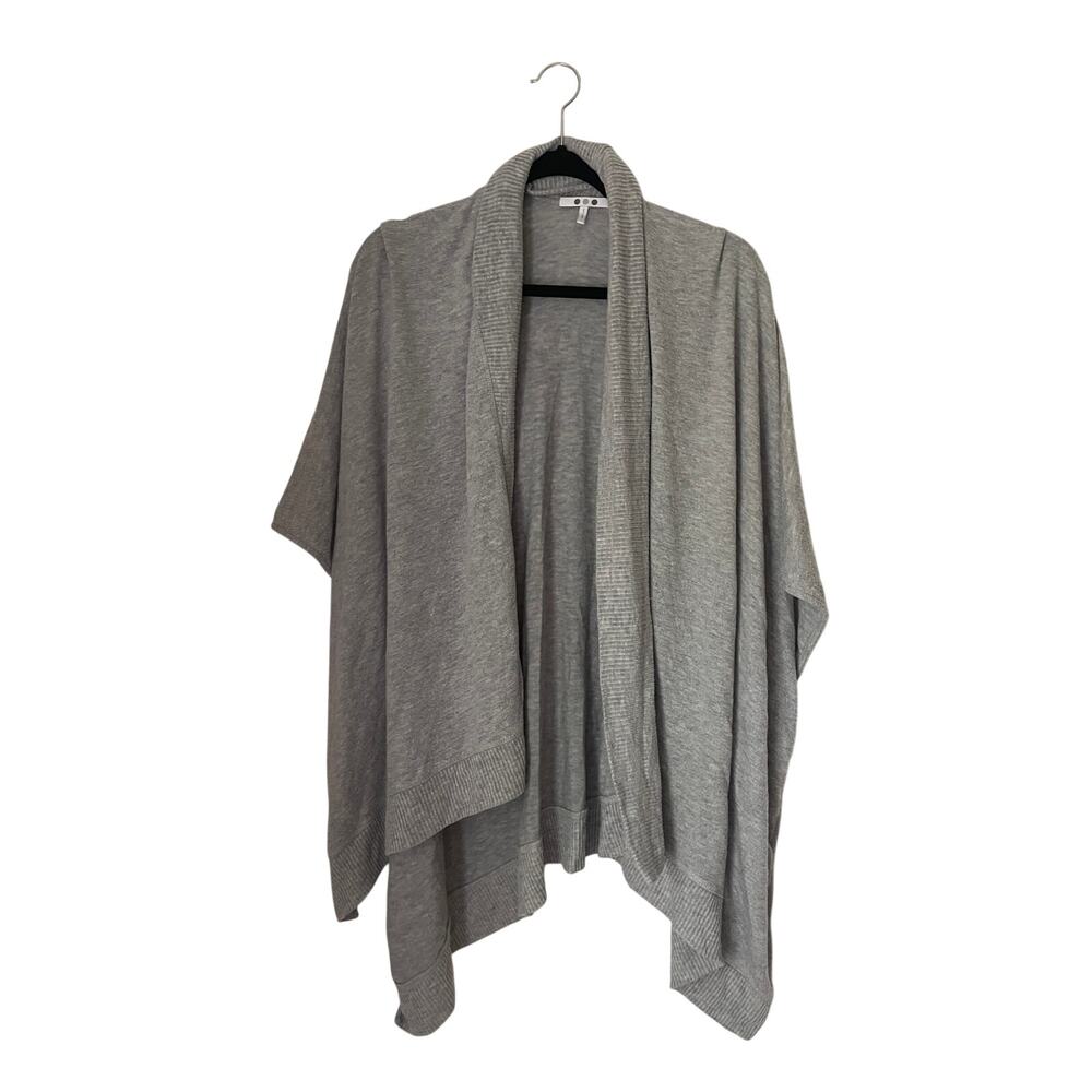 Three Dots Made in USA Gray Open Front Cardigan Shawl Lightweight-Small